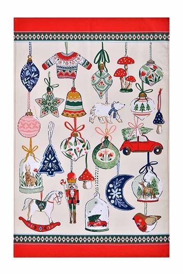 Bild von Christmas Ornaments Cotton Tea Towel - Ulster Weavers