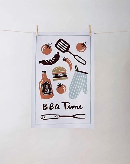 Bild von BBQ Time Cotton Tea Towel - UK  - Ulster Weavers