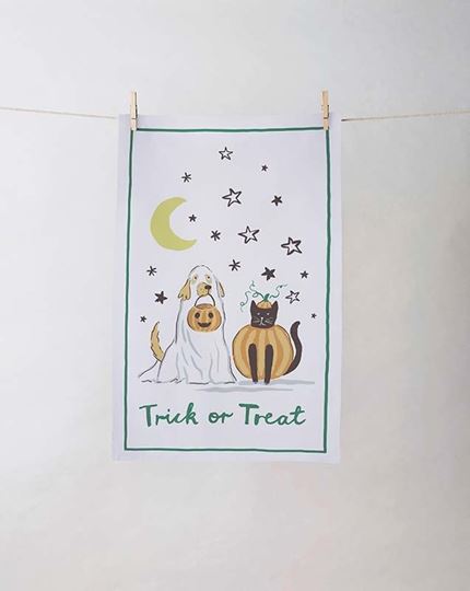 Bild von Trick or Treat Cotton Tea Towel - UK  - Ulster Weavers