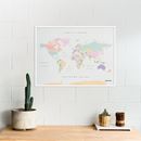 Bild von Woody Map - Watercolor - XL - Retro - White Frame