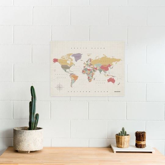 Bild von Woody Map - Watercolor - L - Tropical