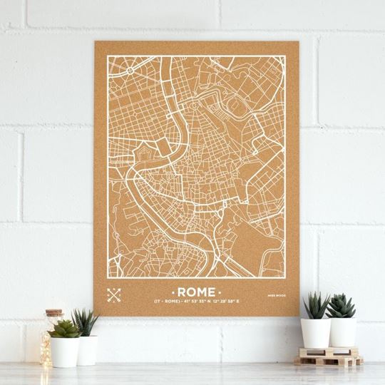 Bild von Woody Map Ciudades - Roma - XL- White