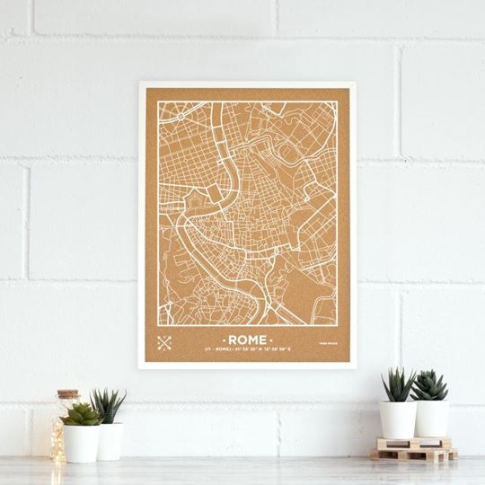 Bild von Woody Map Ciudades - Roma - L- White - White Frame