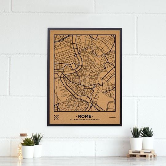 Bild von Woody Map Ciudades - Roma - L- Black - Black Frame