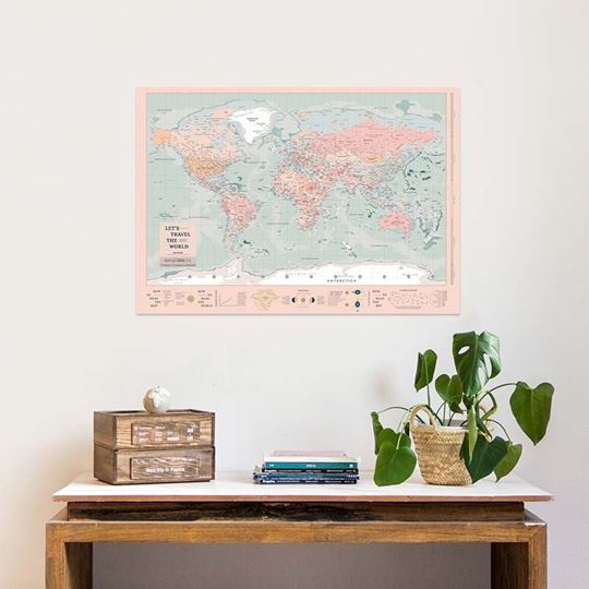 Bild von Miss Wood Poster Map - World - 100 x 70 Coral Reef