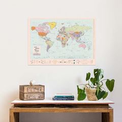 Bild von Miss Wood Poster Map - World - 100 x 70 Surf Spray