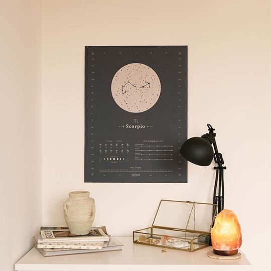 Bild von Miss Wood Woody Zodiac Map - L Scorpio - Moon - No Frame