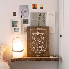 Bild von Miss Wood Astro Wooden sign - Libra