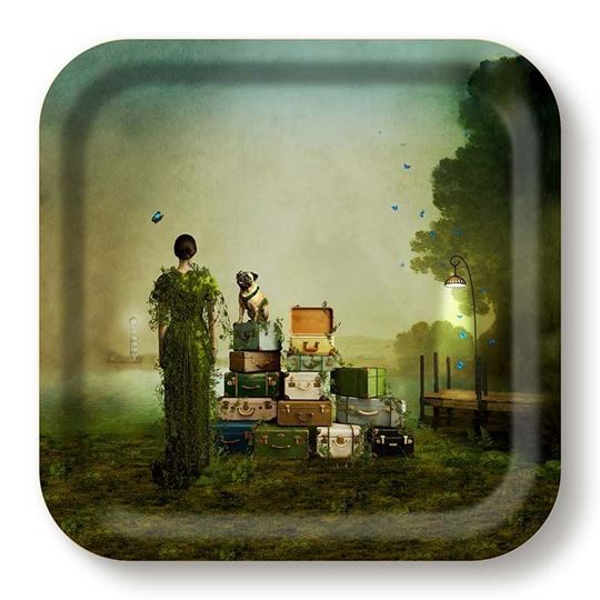 Bild von Maggie Taylor The patient traveler Tray 20x20 - Jamida of Sweden