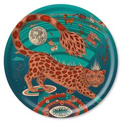 Bild von Emma J Shipley Snow Leopard/teal Tray Ø 46 - Jamida of Sweden