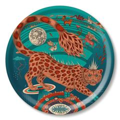 Bild von Emma J Shipley Snow Leopard/teal Tray Ø 39 - Jamida of Sweden