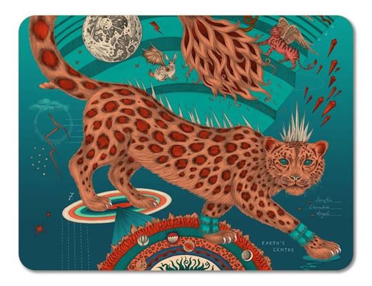 Bild von Emma J Shipley Snow Leopard/teal Tablemat 38x29 - Jamida of Sweden