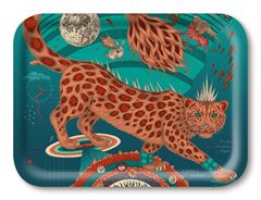 Bild von Emma J Shipley Snow Leopard/teal Tray 27x20 - Jamida of Sweden