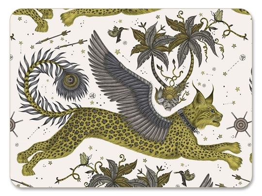 Bild von Emma J Shipley Lynx/gold Placemat 29x21 - Jamida of Sweden