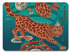 Bild von Emma J Shipley Snow Leopard/teal Placemat 29x21 - Jamida of Sweden