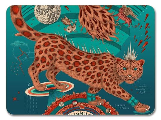 Bild von Emma J Shipley Snow Leopard/teal Placemat 29x21 - Jamida of Sweden