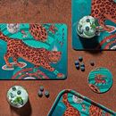 Bild von Emma J Shipley Snow Leopard/teal Placemat 29x21 - Jamida of Sweden