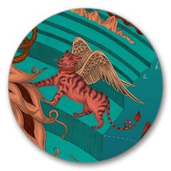 Bild von Emma J Shipley Snow Leopard/teal Coaster Ø10 - Jamida of Sweden