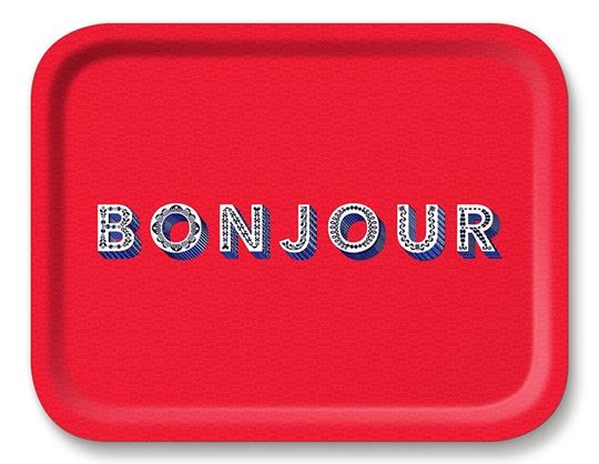 Bild von Asta Barrington Bonjour/red Tray 36x28cm - Jamida of Sweden