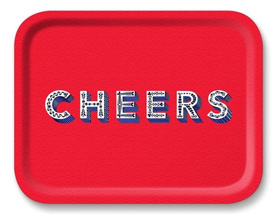 Bild von Asta Barrington Cheers/red Tray 36x28cm - Jamida of Sweden