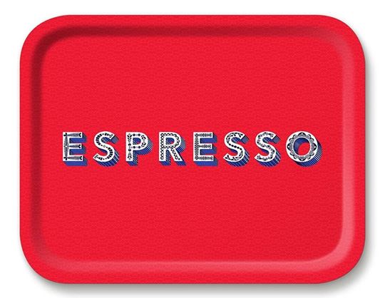 Bild von Asta Barrington Espresso/red Tray 36x28cm - Jamida of Sweden