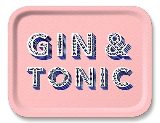 Bild von Asta Barrington Gin & tonic/pink Tray 36x28cm - Jamida of Sweden