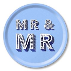 Bild von Asta Barrington Mr & mr / light blue Tray Ø 31 - Jamida of Sweden