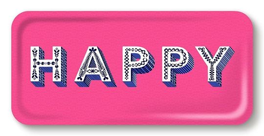 Bild von Asta Barrington Happy / bright pink Tray 32x15 - Jamida of Sweden