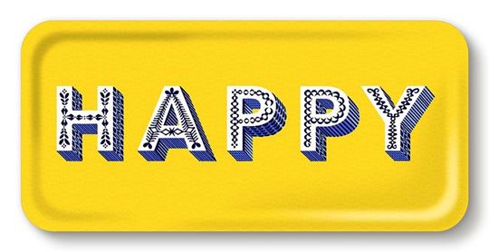 Bild von Asta Barrington Happy / yellow Tray 32x15 - Jamida of Sweden