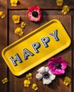 Bild von Asta Barrington Happy / yellow Tray 32x15 - Jamida of Sweden