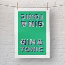 Bild von Asta Barrington Gin & Tonic Green Tea Towel 70 x 50cm - Jamida of Sweden