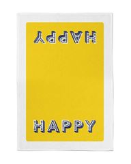 Bild von Asta Barrington Happy/yellow Tea Towel 70 x 50cm - Jamida of Sweden