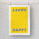 Bild von Asta Barrington Happy/yellow Tea Towel 70 x 50cm - Jamida of Sweden