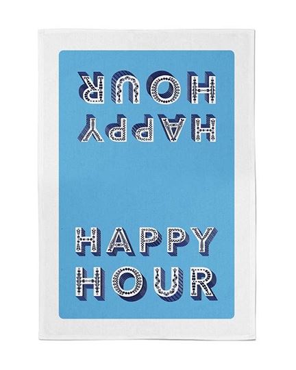 Bild von Asta Barrington Happy Hour / blue Tea Towel 70 x 50cm - Jamida of Sweden