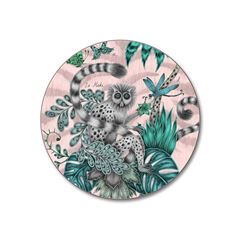 Bild von Emma J Shipley Lemur/pink Coaster Ø10 - Jamida of Sweden