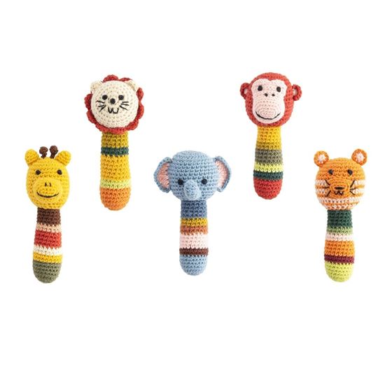 Bild von Crochet Animal Rattles Jungle Assorted 5 designs, VE-15