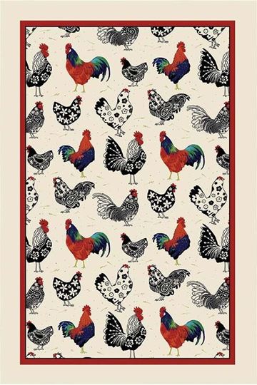 Bild von Rooster Cotton Tea Towel - Ulster Weavers