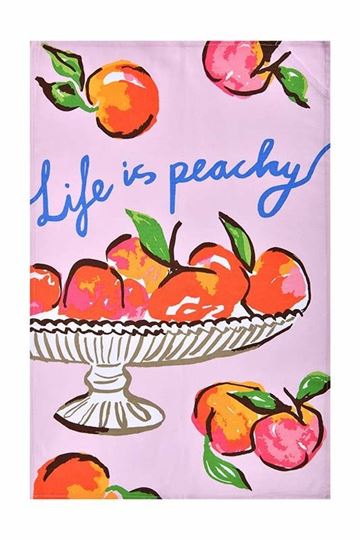 Bild von Summer Fruits Peach Cotton Tea Towel - Ulster Weavers