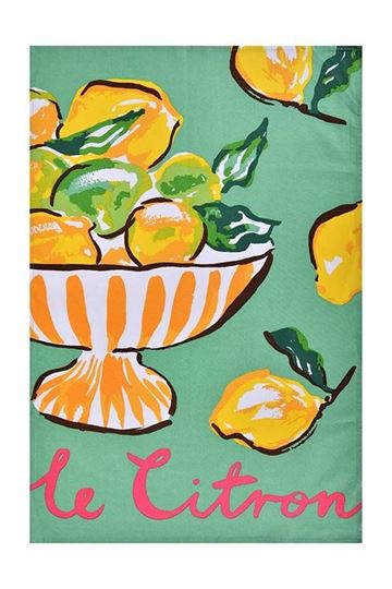 Bild von Summer Fruits Citron Cotton Tea Towel - Ulster Weavers