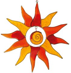 Bild von Suncatcher Sonne mit Spirale rot/orange 25cm