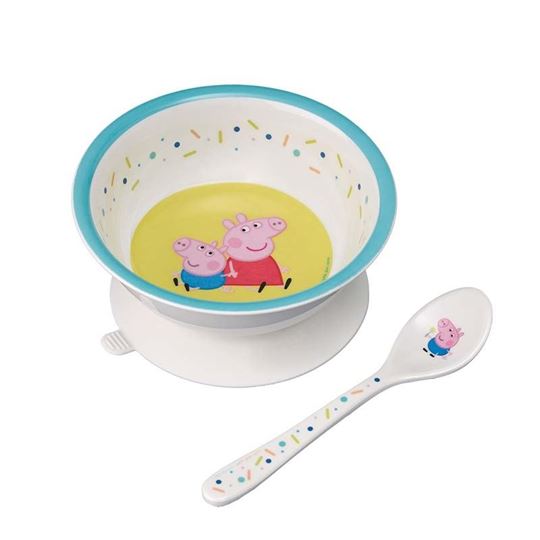 Bild von bowl with suction pad and spoon peppa pig, VE-3