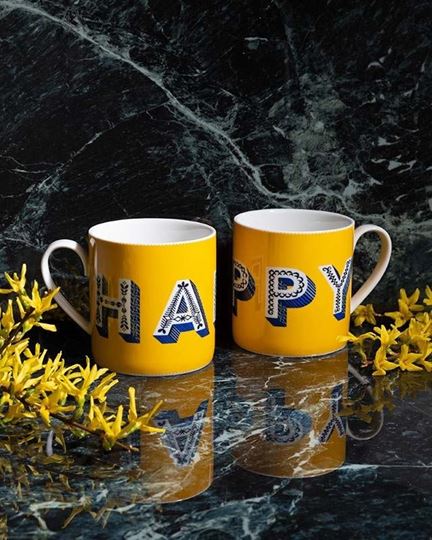 Bild von Asta Barrington Happy / yellow Mug 90x87 - Jamida of Sweden