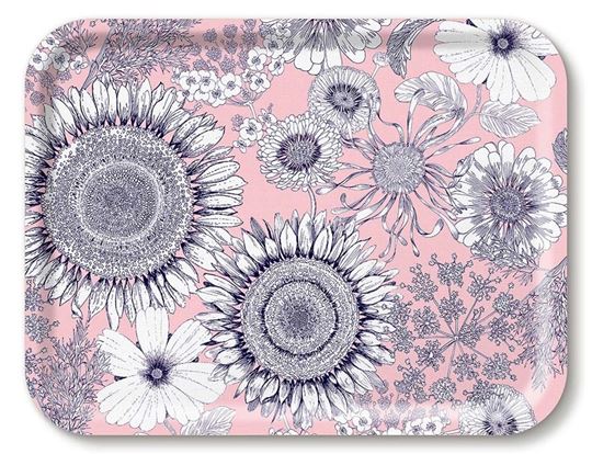 Bild von Michael Angove Sunflower/pink Tray 43x33 - Jamida of Sweden