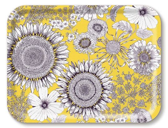 Bild von Michael Angove Sunflower/yellow Tray 43x33 - Jamida of Sweden