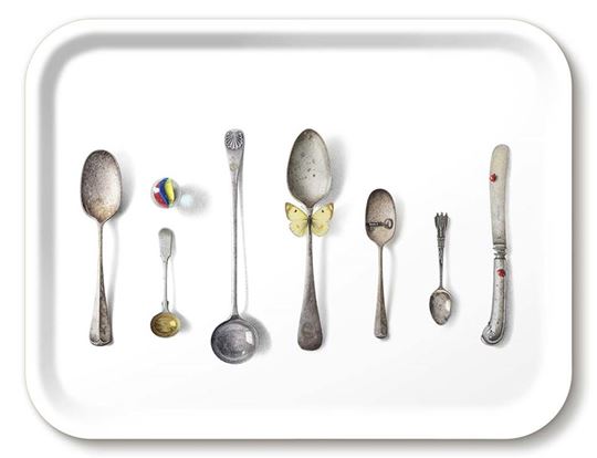 Bild von Michael Angove Cutlery/white Tray 43x33 - Jamida of Sweden