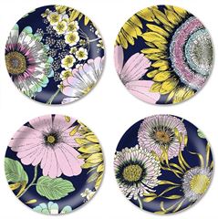 Bild von Michael Angove Sunflower/navy multi Coaster 4 pcs Ø 11 - Jamida of Sweden