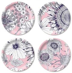 Bild von Michael Angove Sunflower/pink Coaster 4 pcs Ø 11 - Jamida of Sweden