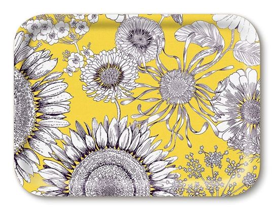 Bild von Michael Angove Sunflower/yellow Tray 27x20 - Jamida of Sweden