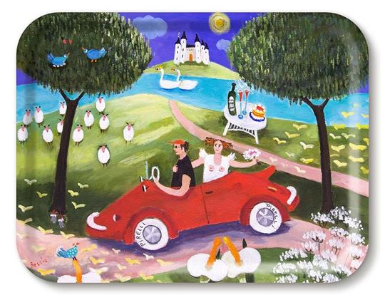 Bild von Bessie Johanson Happy day Tray 43x33 - Jamida of Sweden