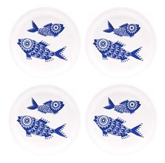 Bild von Asta Barrington Shoal of fish/white Coaster 4 pcs Ø 11 - Jamida of Sweden